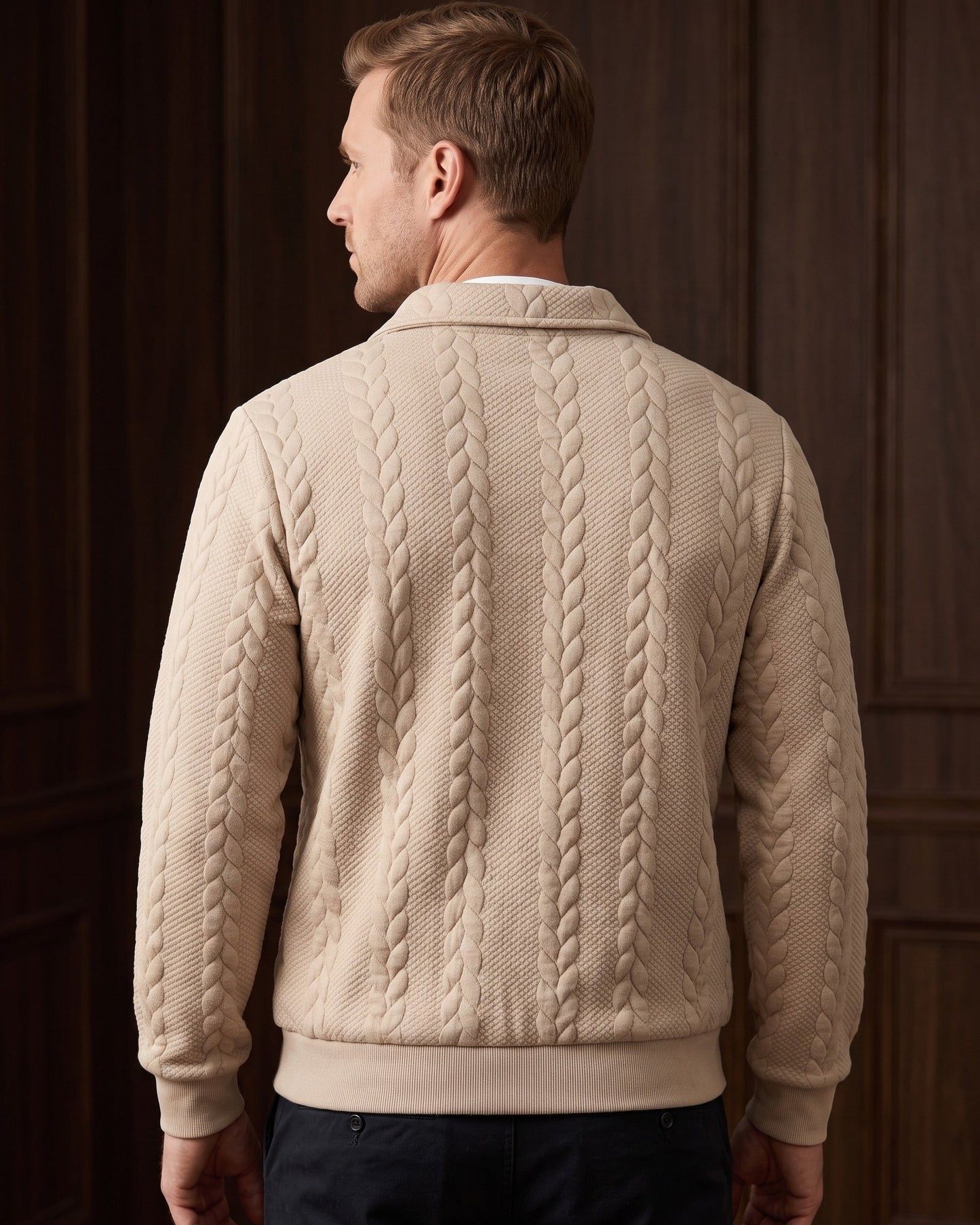 Rinaldo Cable-Jacquard Quarter-Zip