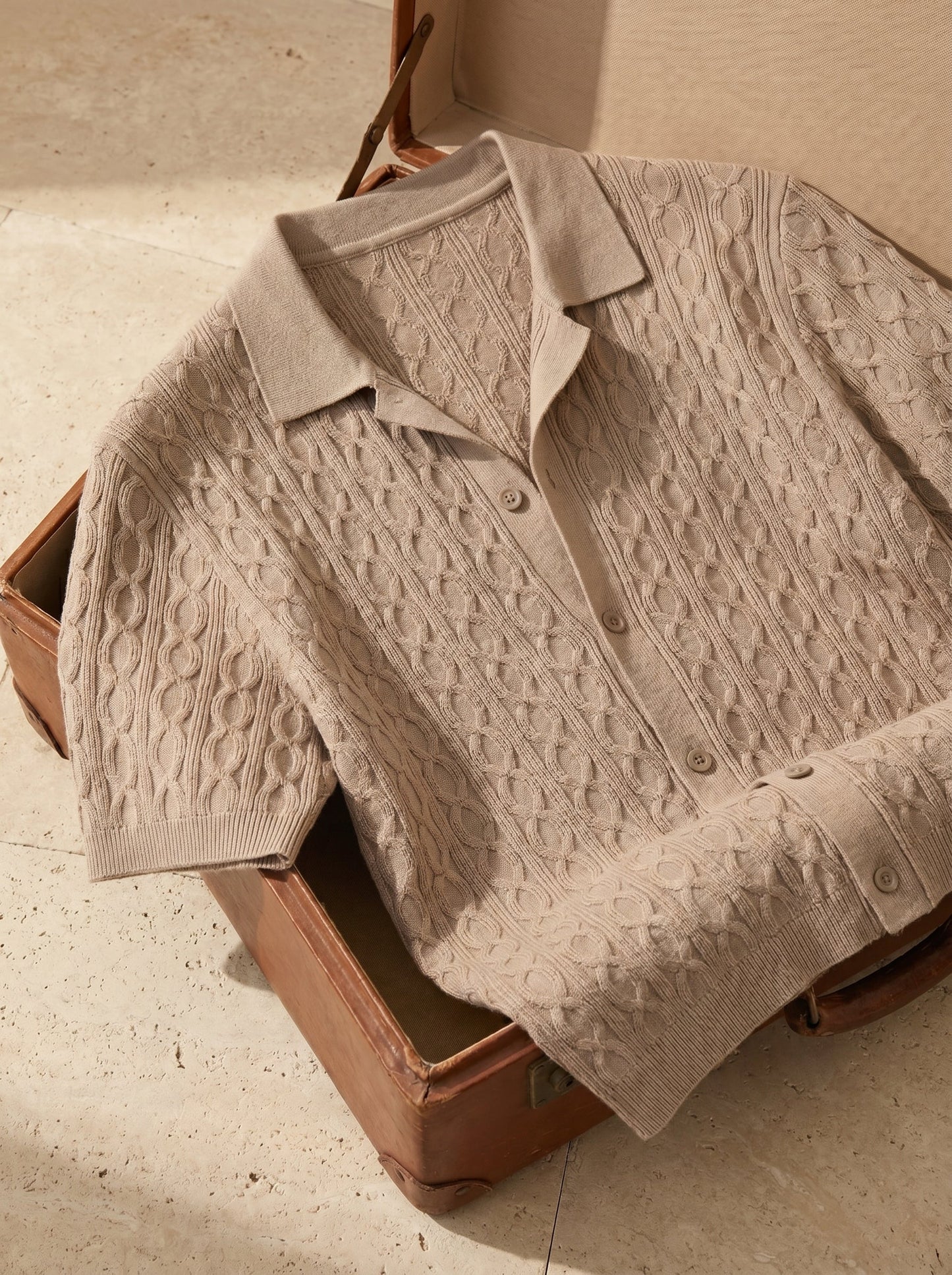 Bruno Cable Knit Polo Shirt