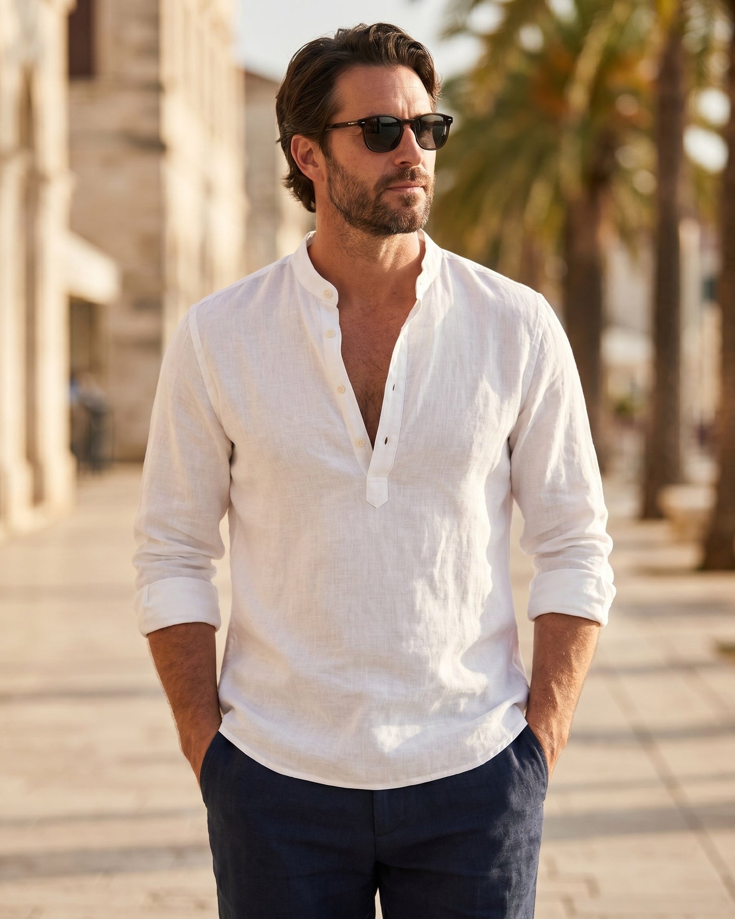 Vincenzo Cotton Linen Shirt