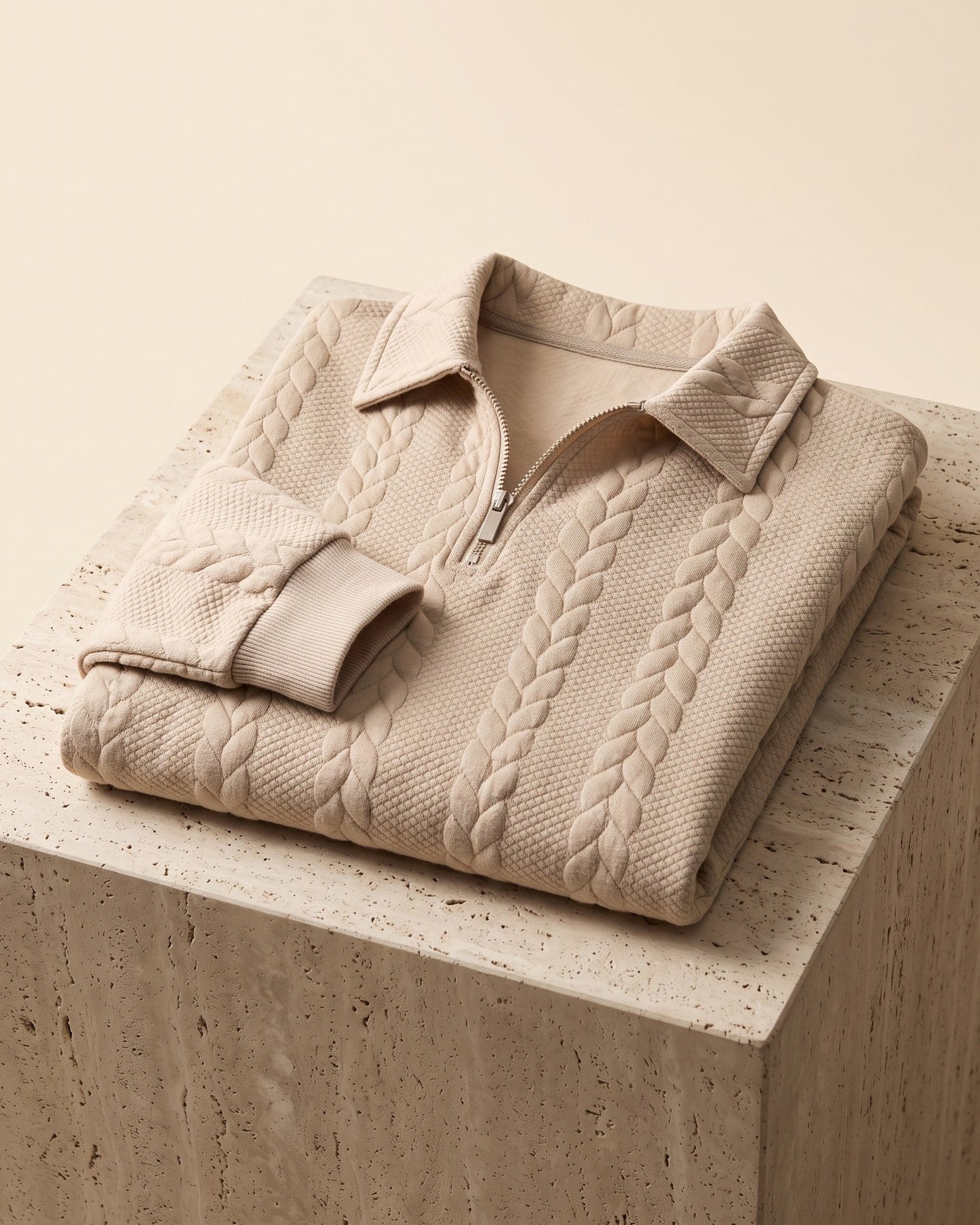 Rinaldo Cable-Jacquard Quarter-Zip