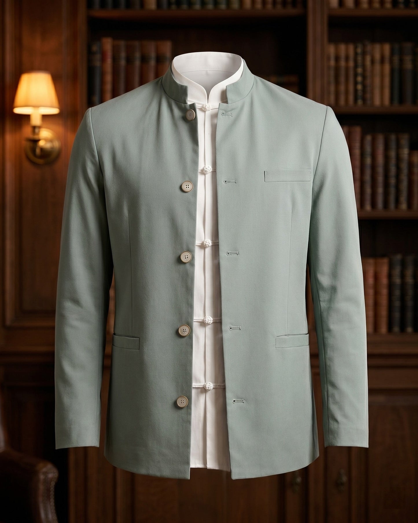 Dante Linen Mandarin Collar Jacket