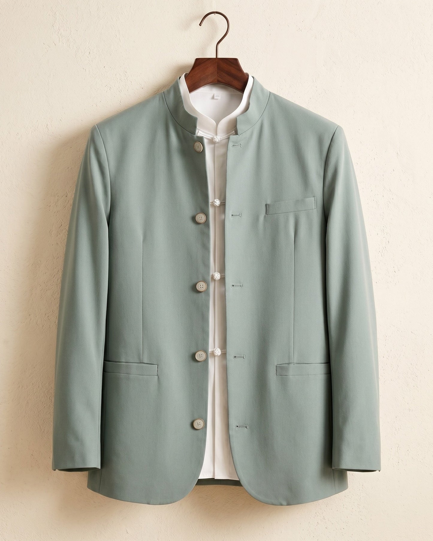 Dante Linen Mandarin Collar Jacket