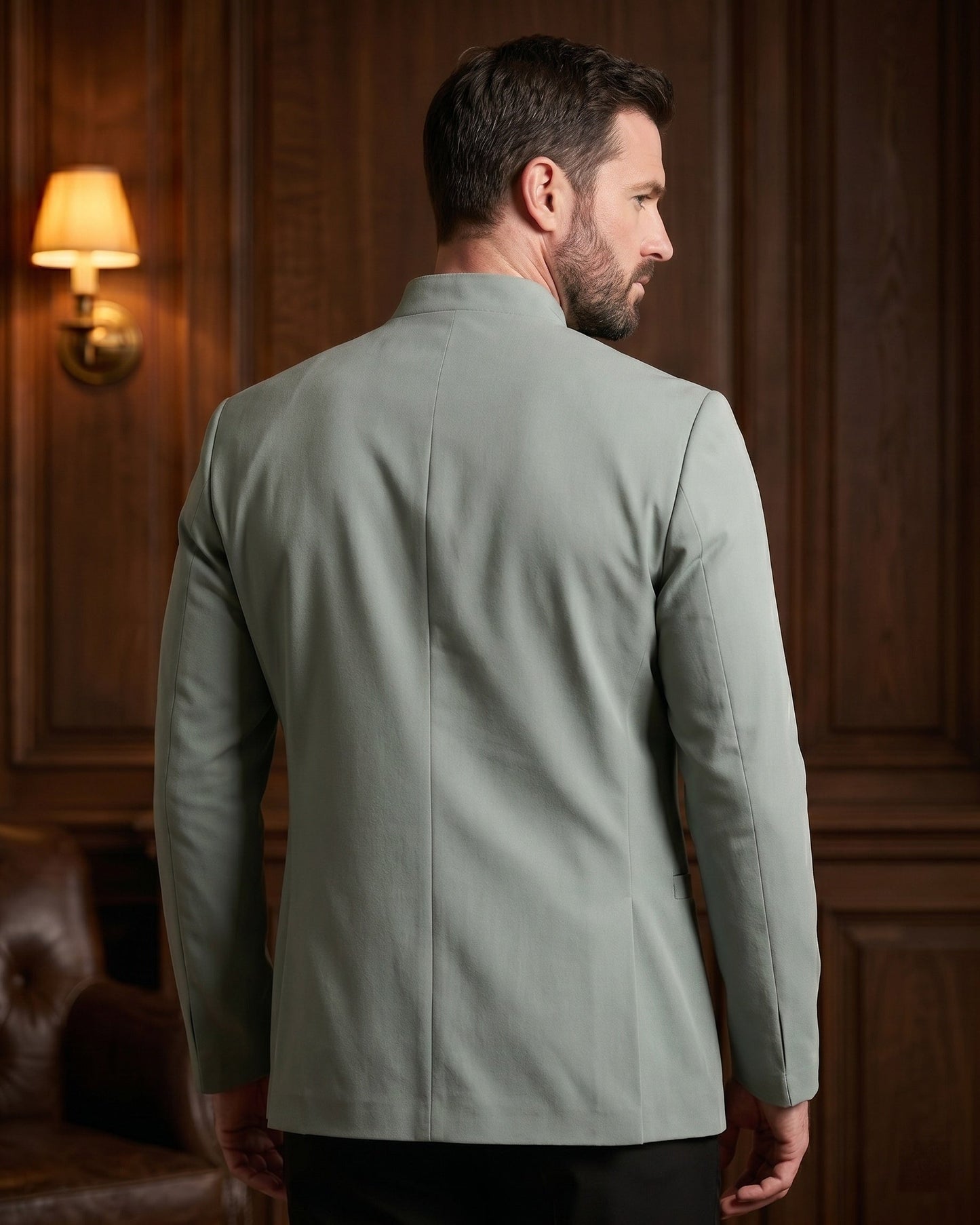 Dante Linen Mandarin Collar Jacket