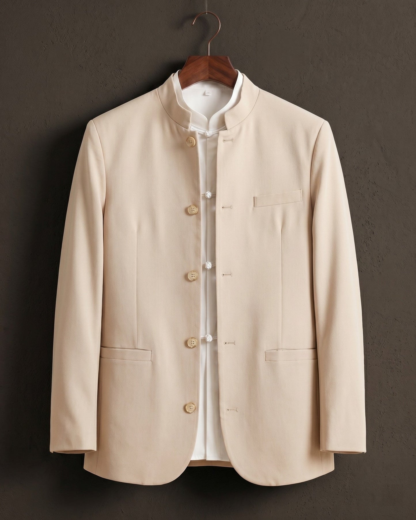 Dante Linen Mandarin Collar Jacket