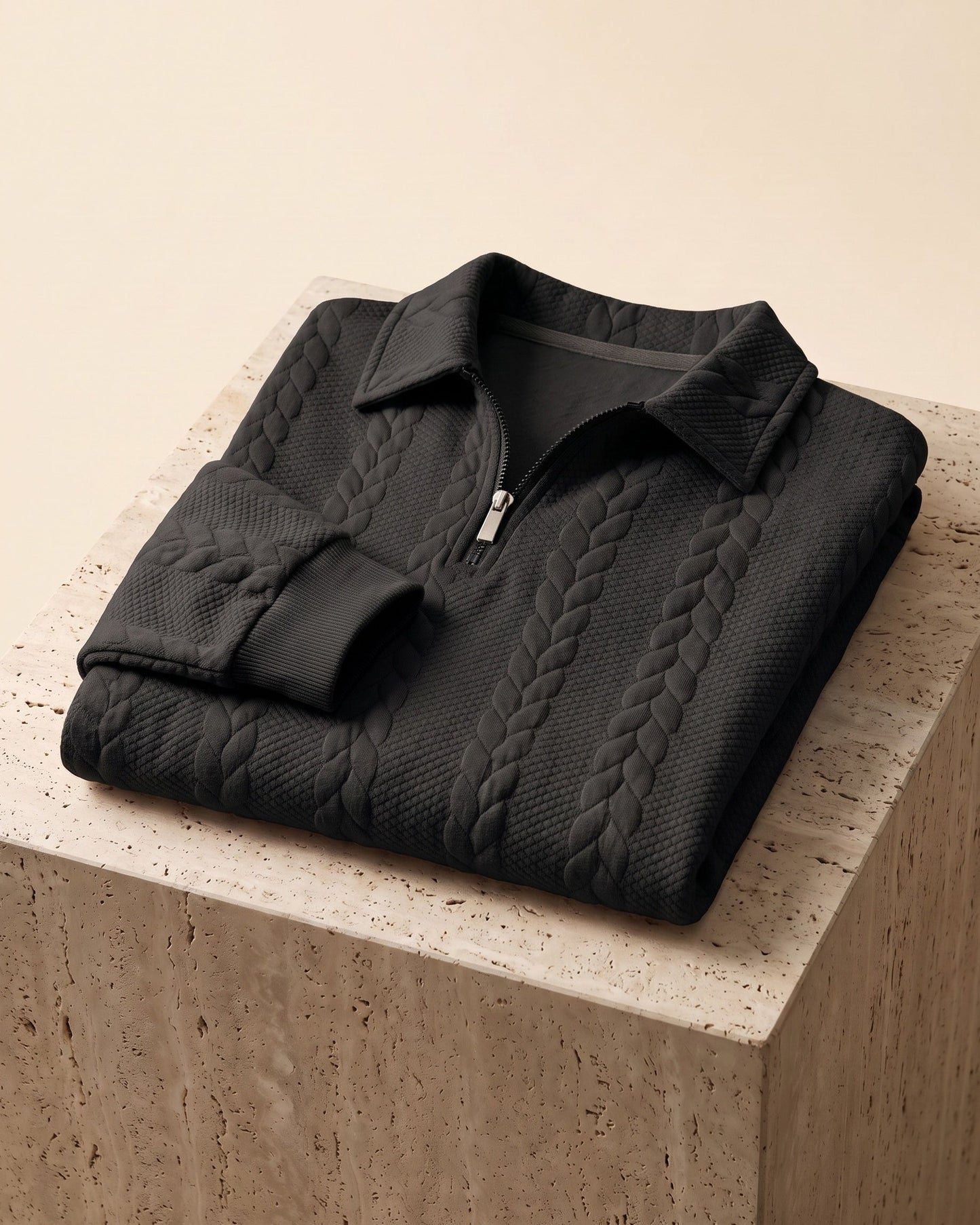 Rinaldo Cable-Jacquard Quarter-Zip