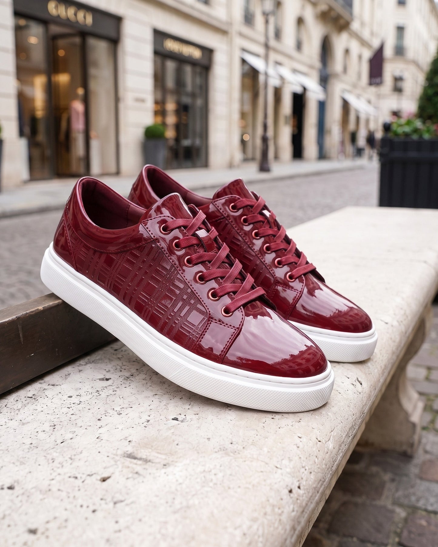 Marino Patent-Effect Sneakers